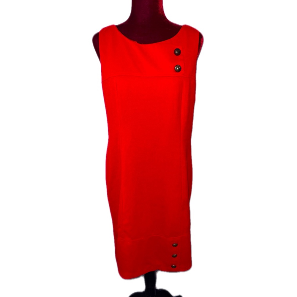 Karin Stevens Size 12 Red Shift Dress (T2)